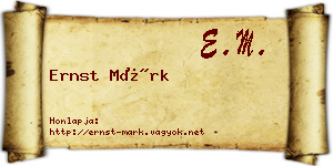 Ernst Márk névjegykártya